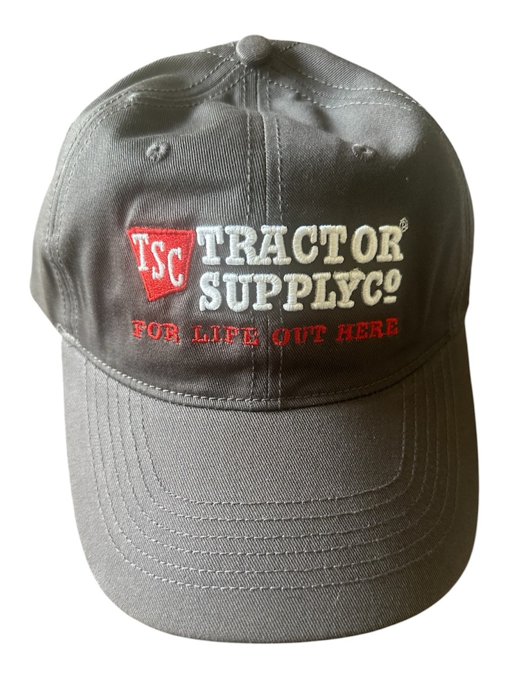 Tractor Supply Co. Embroidered Baseball Cap - Gray with Red & White Logo